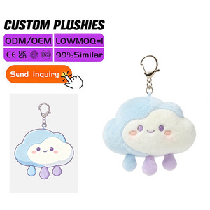 Op maat gemaakte paraplu pluche sleutelhanger 12cm schattig Kawaii PP katoen geborduurd gevuld OEM ODM 100 stuks MOQ voor tas charme groothandel - Product Image 4
