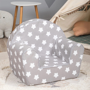 Canapé pour enfants en tissu gris, mousse à haute élasticité, design minimaliste, pour enfants de 2 ans et plus, capacité d'accueil 1 personne, avec accoudoirs - Product Image 3