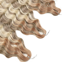 Extension de tresses synthétiques bouclées en crochet, ondulations profondes, résistantes à la chaleur, 24 pouces