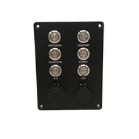 Panneau de commande 6 interrupteurs 12V/24V avec double USB et prise secteur, boîtier de contrôle de circuit universel pour bateau, camping-car, moto, camion