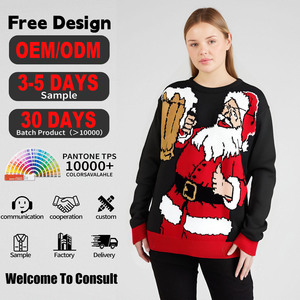 Custom Jacquard Knitted Pullover Matching Ugly <strong>Christmas</strong> Sweater <strong>Family</strong> Knitwear Woman Xmas <strong>Jumper</strong> for Couple - Product Image 1