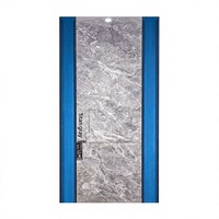 Carrelage en céramique effet marbre pleine masse, design moderne et minimaliste, finition grise brillante, 600x1200mm, revêtement antidérapant pour salon