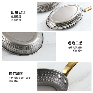 Stainless Steel Oval Serving Tray With Handle For Grilling Steak And Seafood Platter - Product Image 5