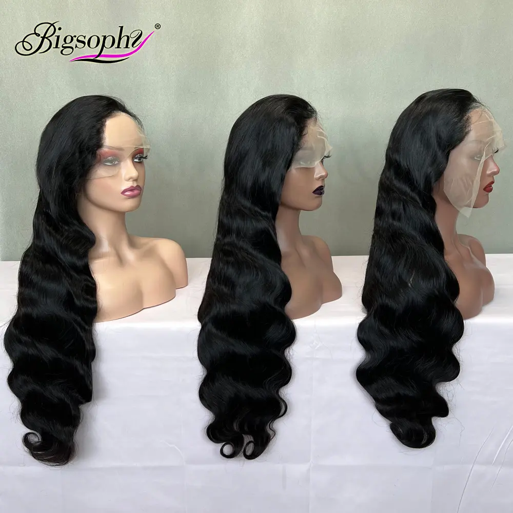 Best Wholesale Websites 16 To 30 Inch 150% Density Malaysian Human Hair Body Wave Lace Front Ladies Hair Wig