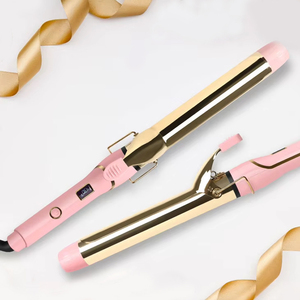 Professionnel numérique rose miroir bigoudi fer titane cheveux fer à friser pinces 32mm logo personnalisé - Product Image 1