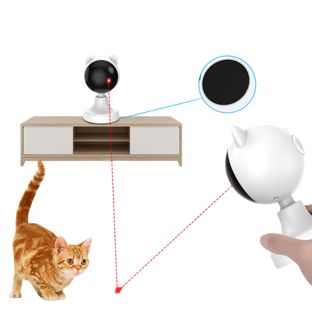 New Arrival Automatic Cat LED Laser Toy USB Rechargeable Eco-Friendly Plastic Interactive Auto Rotating Light for Kittens