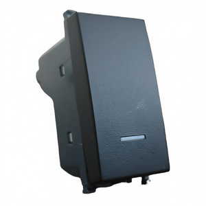 Interrupteur à bouton poussoir noir à un seul pôle avec voyant lumineux compatible avec Vimar Arke - Product Image 3