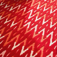 Tapis de luxe à rayures géométriques rouges et beiges, fait main en laine, minimaliste, pour chambre et décoration de boutique