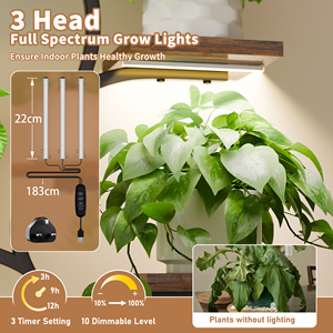 Support de plantes en spirale DNA avec 3 lampes LED à spectre complet, étagère de présentation en bois et métal à 8 niveaux et 12 pots pour salon - Product Image 2