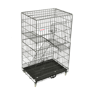 Chine Excellente Qualité Pliable 3 4 Étages Pas Cher En Métal Grand Chat <span class=keywords><strong>Cages</strong></span> Avec Roues Cage Pour Animaux De Compagnie - Product Image 2