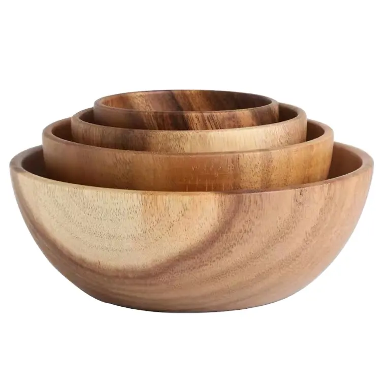 DiYue Home Küche Back utensilien Zubehör Benutzer definierte Großhandel Große Kleine Akazie Küche Holz Salat Food Bowls Deep Plates