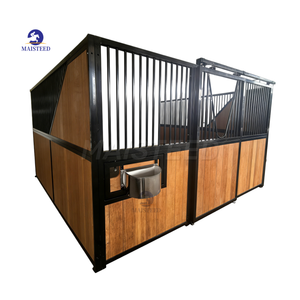 Offre Spéciale : Kit de boxes pour chevaux en acier thermolaqué, abri permanent économique, écuries de haute qualité, <span class=keywords><strong>maison</strong></span> élégante avec fenêtres en V - Product Image 1