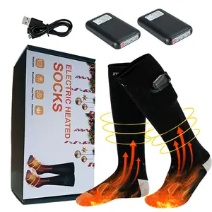 Chauffe-pieds d'hiver chauffants thermiques 4000mAh rechargeables alimentés par batterie Chaussettes chauffantes d'hiver