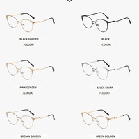 Nouvelles montures de lunettes œil-de-chat pour femmes, entièrement montées, incrustées de diamants, design métallique tendance, verres unis, modèle populaire sur internet