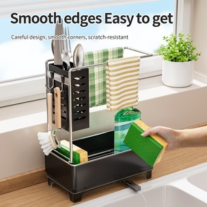 Supporto per lavello lavello portabicchieri da cucina con supporto per spazzolino alto - Product Image 3