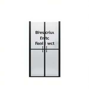 Frosted Shower Door 36.6-37.8x74.8 In <b>Black</b> <b>Frame</b> Sliding Tempered Glass 8mm Minimalist Rectangular - Product Image 1