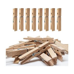 कस्टम प्राकृतिक लकड़ी के क्लिप कपड़े पेग पिन मिनी लकड़ी के कपड़े और फोटो हैंगर के लिए वसंत के साथ वसंत के साथ - Product Image 2