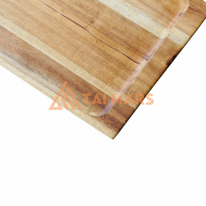 Plateau de service rectangulaire solide en bambou écologique pour desserts, collations, plats et assiettes, plateau de cuisine en bois de pin Taimars - Product Image 1