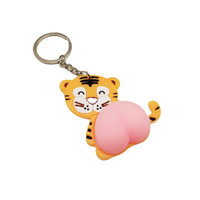 Nouveau cul poupée porte-clés PVC caoutchouc souple bout à bout décompression jouet étudiant sac pendentif porte-clés accessoires porte-clés