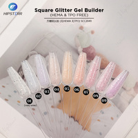 Gel de construction pour ongles auto-nivelant à paillettes carrées sans HEMA ni TPO, gel UV à faire tremper pour renforcer et construire les ongles