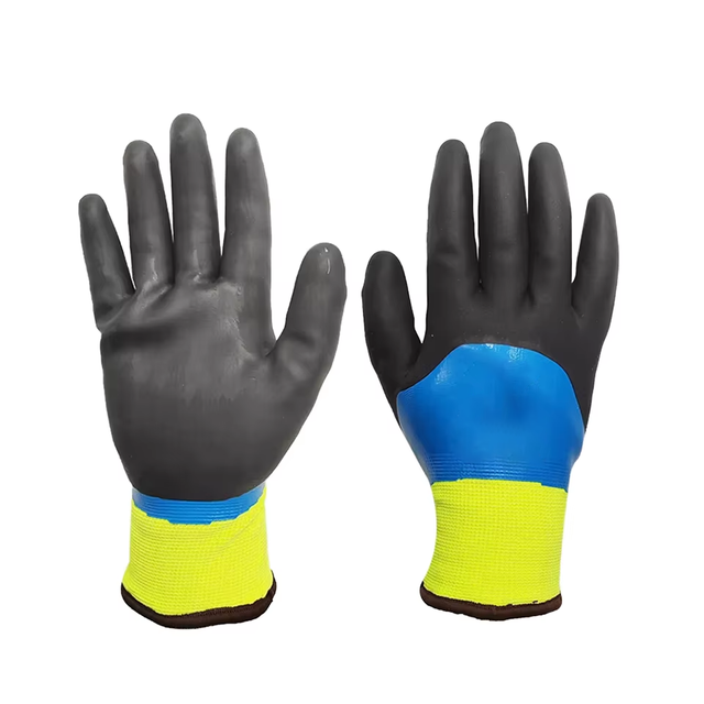 SONICE ANSI A4 HPPE 26cm Cut-Resistant Waterproof Anti-Slip Latex Coated Silicone-Free Freezer Gloves for Outdoor Cold Weather