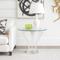 JingYue table élégante transparente personnalisée en résine de luxe meubles fabriqués à la main pour les espaces commerciaux hôtels salons