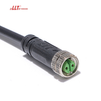 Connecteur de câble 2 broches en alliage à verrouillage par vis Llt M8, étanche IP67, mini connecteur de câble LED Ampere