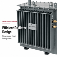 Transformateur de distribution triphasé à haute efficacité avec configuration standard allemande et refroidissement par radiateur