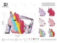 Borsa a tracolla Unicorno da 7 pollici in tessuto non tessuto con chiusura a cerniera per uso quotidiano, tutte le stagioni - Product Image 1