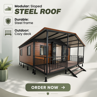 Casa Contenedor Expandible con Techo Inclinado de Acero y Acabado de Pintura Horneada para Zonas de Lluvia Intensa, Vivienda, Reventa, Alojamiento para Personal, Alquiler