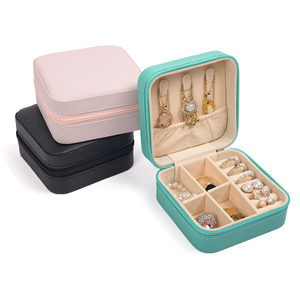 CHEN LU Portable Mini Travel Jewelry Case Display Custom Logo Small PU Leather Zipper Closure Popular <strong>Ring</strong> Earring <strong>Storage</strong> - Product Image 5