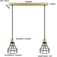 Lampe suspendue cage E27, style nordique, métal, bar, restaurant, salle à manger, chambre à coucher, LED, cage rustique, luminaires suspendus pour cuisine