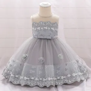 Schöne Kinder Kleid Baby Mädchen Spitze Stickerei Blumen kleid für Mädchen Seide Prinzessin Party Kleider Formelle Hochzeits feier L1922XZ