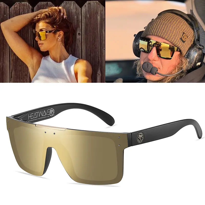 Nuevas gafas de sol polarizadas de marca de onda de calor de lujo de alta calidad lentes cuadradas unidas mujeres hombres gafas de sol UV400