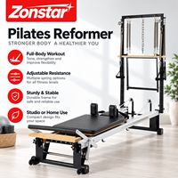 Konverter Kotak Menara Reformer Pilates Profesional Tahan Lama dari Paduan Aluminium yang Dapat Disesuaikan, Dilengkapi Platform Berbantalan untuk Penggunaan di Studio