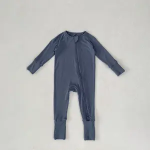 Engepapa Infant Zipper Pajamas Custom Bamboo sleeper Baby Pajamas 95% Bamboo 5% Spandex Sleepwear Clothing For Baby