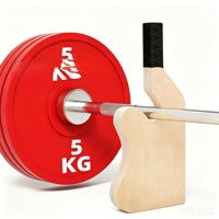 Barbell Jack Lifting Pry Bar : Barre de levage efficace pour la chargement de plaques de poids et l'aide au soulevé de terre, en bois, pour la musculation en salle de sport