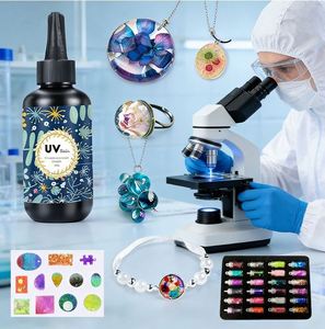 DIY Handmade UV <b>Resin</b> Jewelry Kit Premium Hard Crystal <b>Clear</b> Epoxy Fast Curing Silicone Molds Pendants Earrings Keychains Foil - Product Image 5