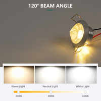 Produit populaire éclairage intérieur encastré rond cristal aluminium PP 3w COB plafonnier Led
