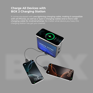 Stazione di Ricarica da Tavolo BOX 2 35W con Ricarica Wireless per Cellulari e Ristoranti - Product Image 5