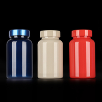 225ml 225cc 8OZ bleu rouge blanc supplément vide pilule en plastique Capsule médecine poudre solide comprimés bouteilles