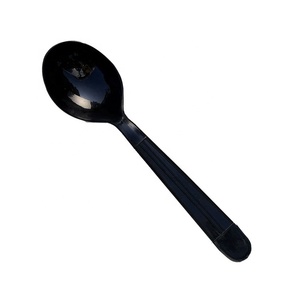 Factory Price Disposable Utensils PP Plastic Soup Spoon In Clear White Black Color Knife Fork Spoon