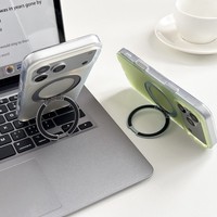Funda Magnética Giratoria Translúcida Esmerilada de Alta Calidad para iPhone 17 16 15 14, Carcasa Protectora Antigolpes con Soporte Trasero