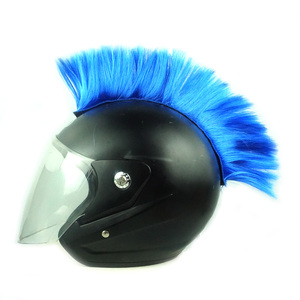 Parrucche Mohawk per Casco, Parrucche Skinhead, Patch di <span class=keywords><strong>Capelli</strong></span>, Protesi Capillare per Bicicletta, Moto, Ciclismo, Scooter, Polo, Sci (Casco Non Incluso) - Product Image 3