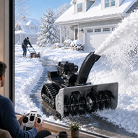 Souffleuse à neige sur chenilles télécommandée, professionnelle, robuste, de 1 mètre, pour propriétés commerciales