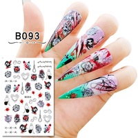 Happy halloween gel autocollant pour nail art tatouage, grandes lèvres/paumes, autocollants pour ongles halloween, Offres Spéciales