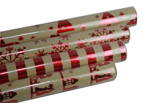 Rouleau de <span class=keywords><strong>papier</strong></span> Kraft brun imprimé, coffret cadeau de noël, offre spéciale - Product Image 3