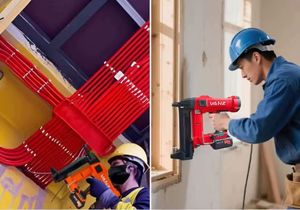 <span class=keywords><strong>Agrafeuse</strong></span> électrique sans fil Vanz de qualité industrielle avec batterie lithium-ion 4.0Ah, moteur sans balais et construction en acier inoxydable pour béton - Product Image 5