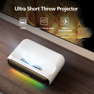 Proyector de Tiro Ultra Corto Toumei <span class=keywords><strong>S1</strong></span>, Compatible con 4K/1080P, Proyector DLP con Enfoque Automático, Altavoces Integrados, Proyector Android para Cine en Casa - Product Image 2