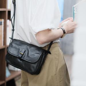 Nuevo bolso cuadrado pequeño de cuero genuino, bolso cruzado Retro de cuero de vaca para mujer, bolso de cartero japonés de un hombro para mujer - Product Image 6